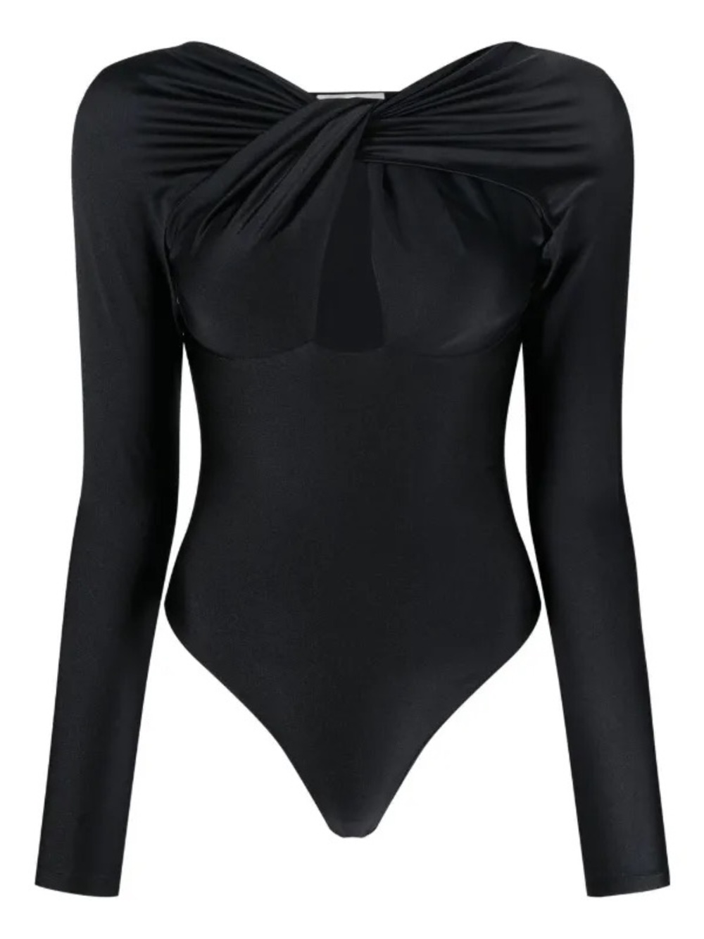 Coperni Black Twist-Detail Long Sleeve Bodysuit